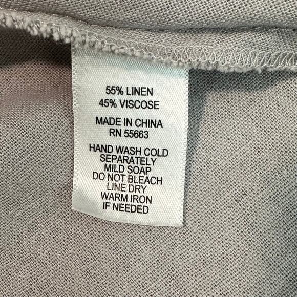 For Cynthia Sleeveless Linen Sharkbite Shirt Dress Patch Pocket Lagenlook Sz S - Picture 9 of 10